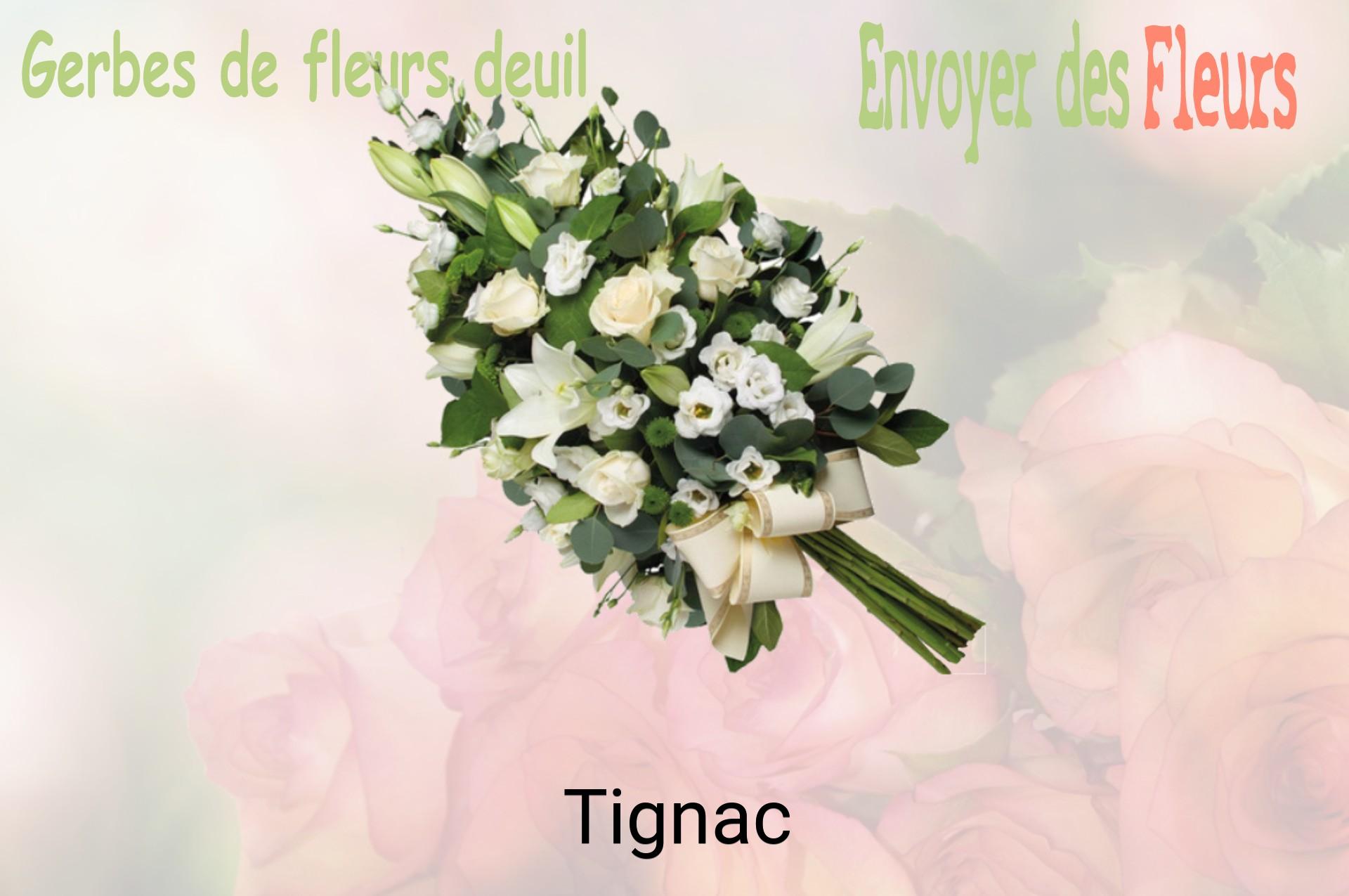Gerbe de fleurs de deuil livrée à Tignac